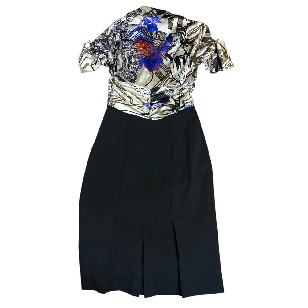 Cache Contour NWT vintage silk top belted dress women's 6 knee length career - Picture 2 of 7